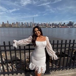 Pretty Little Thing White Off the Shoulder Dress